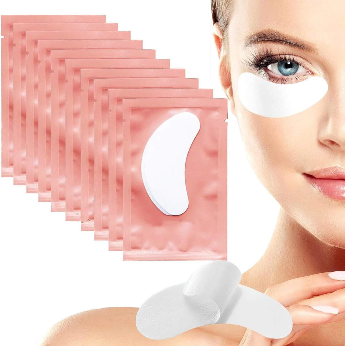 Under Eye Pads,50 Pairs Set Eyelash Extension Gel Patches,Lash Extension Lint Free under Hydrogel Eye Mask Pads Beauty Tool,Eye Patches Skincare,Under Eye Patches,Eye Pads Lash Extensions image number 4