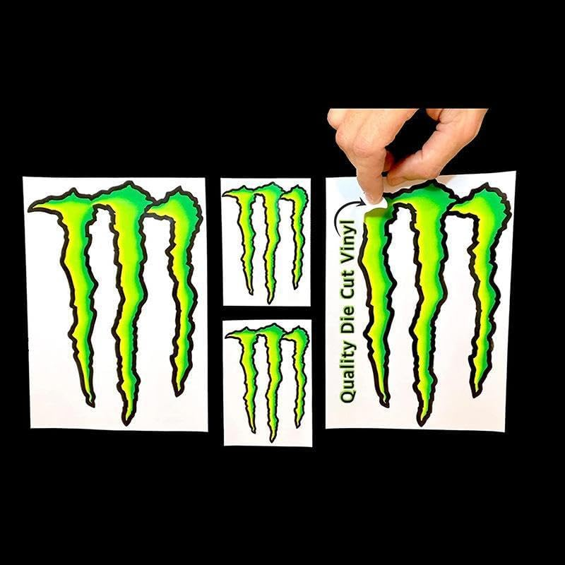 [Stedecals] Sticker Decals Compatible with [Monster] for Cars Motocross Racing Motorbike Dirt Bike ATV Trucks Boats Skateboards Surfboards Snowboards Helmets Laptops Waterbottles (6 Pack) image number 3