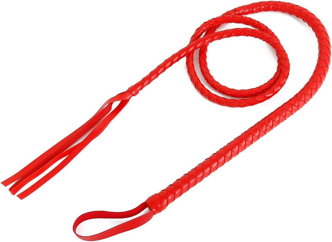 210Cm Horse Riding Crop，Handle Flogger Whip Tickler Role Play Prop Hen Party Accessories (Red) image number 2
