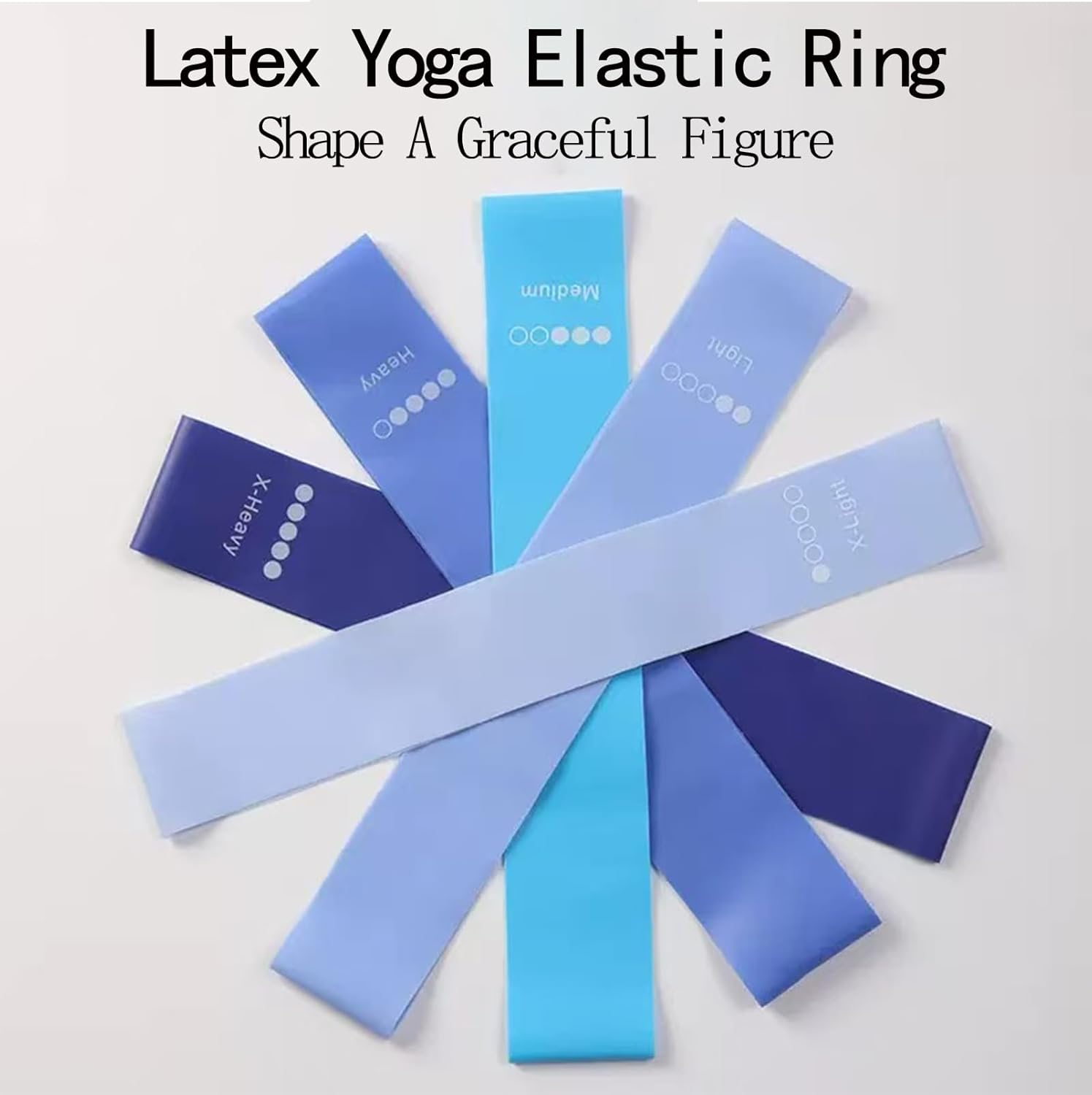 Exercise Bands Set of 5 Rubber Latex Anti-Slip, Resistance Bands, Pilates Flexbands for Workout, Stretching, Physical Therapy, Yoga and Home Fitness With image number 2