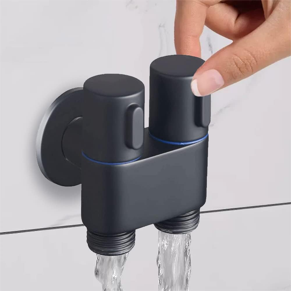 1-In-2-Out Dual Control Valve, 2023 New Double Control Mini Shower, 6.5 Feet Extra Long Hose High Pressure Bathroom Faucet Kit for Bidet and Shower (1 Pcs Grey Dual Control Valve) image number 4