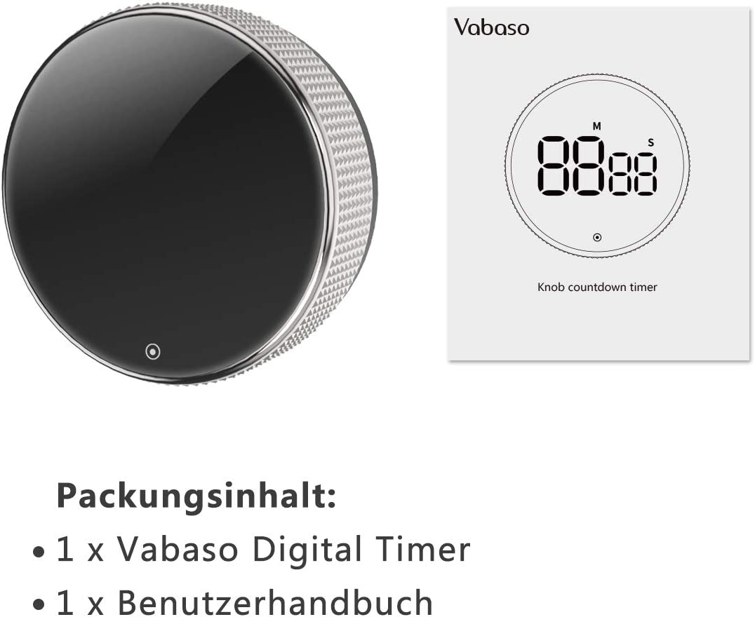 Vabaso Digital Kitchen Timer, Magnetic Kitchen Timer, Egg Timer, Short Time Alarm, Large LED Screen, Loud Alarm, Ideal Timer for Cooking, Baking, Sports, Study image number 6