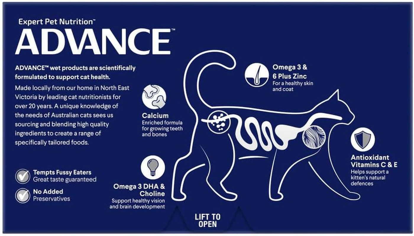 ADVANCE CAT KITTEN CHICKEN and SLMN MED 85G 7PK (292521)(OM7) image number 3