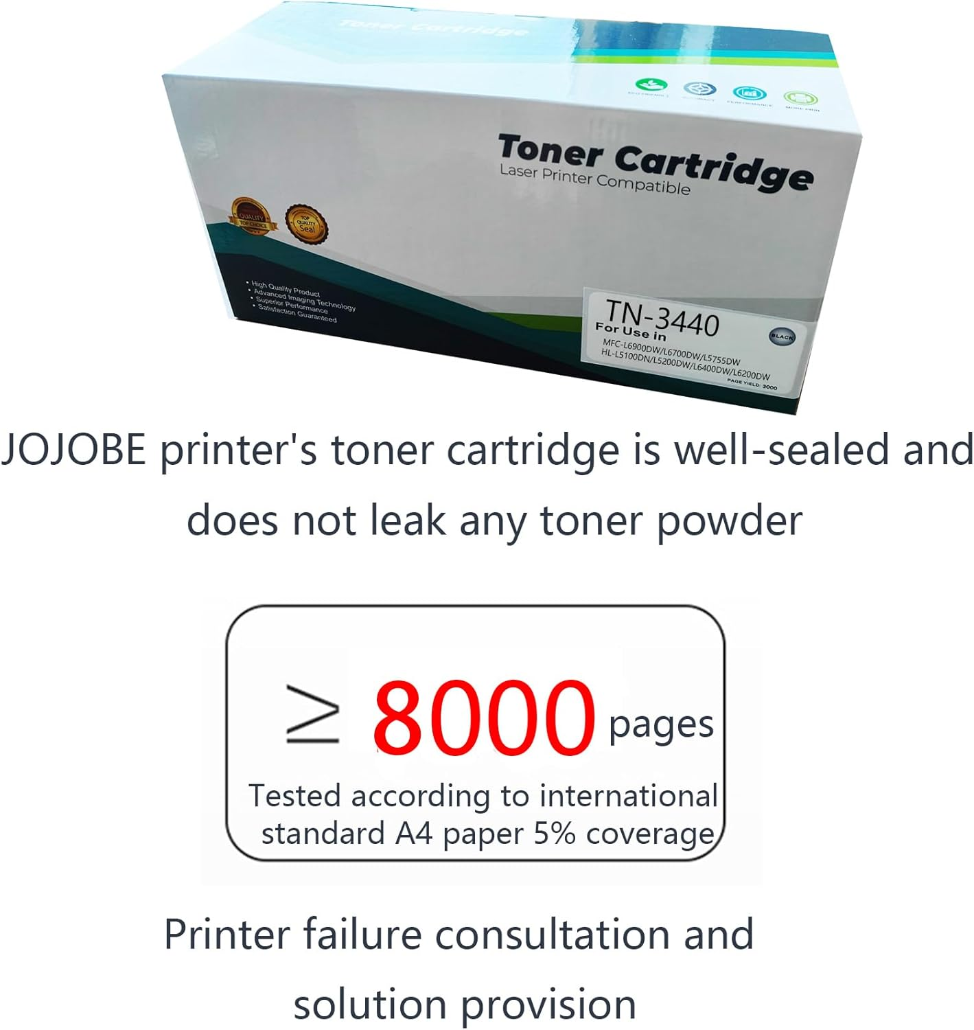 JOJOBE Planet TN-3440 Compatible Toner Cartridge with Brother MFC-L6900DW L6700DW L5755DW HL-L5200DW L5100DN L6400DW L6200DW , 8000 Pages per Cartridge image number 5