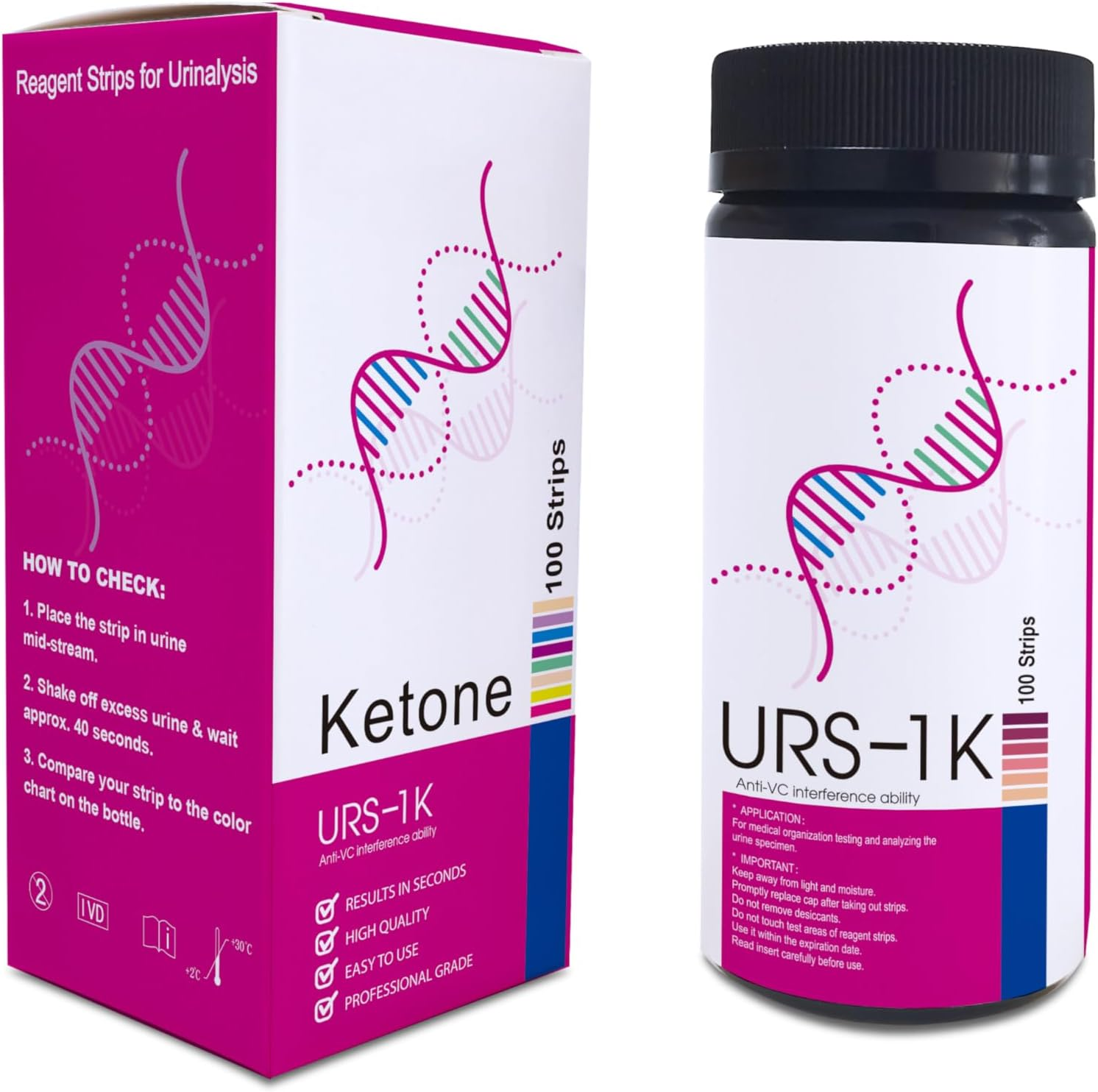 Urine Test Strips, Ketone Urine Strips, Accurate Results, Urinalysis Home Testing Stick Kit to Help Monitor Your Health, Urine Strips Dipsticktests image number 2