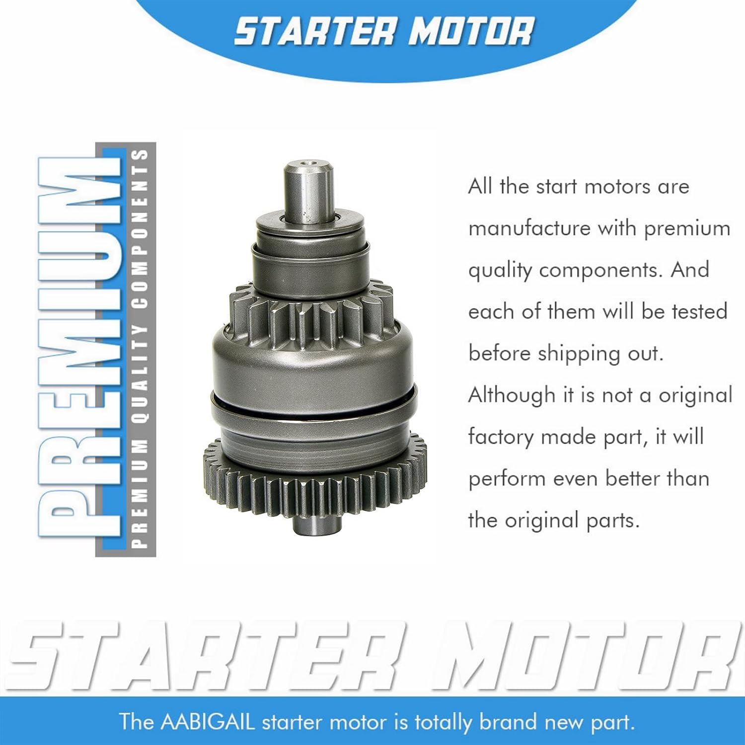 Starter Drive Bendix for Polaris ATV 2&4 Stroke Engine 200 250 300 335 400 500 Sportsman Scrambler Ranger Magnum Big Boss, SM1329850, ZN0751 image number 1
