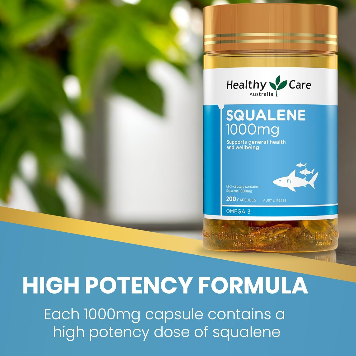 Healthy Care Squalene Capsules - Natural Antioxidant Support for Enhanced Wellbeing - Premium Quality Dietary Supplement - 200 Capsules - 1000 Mg image number 6