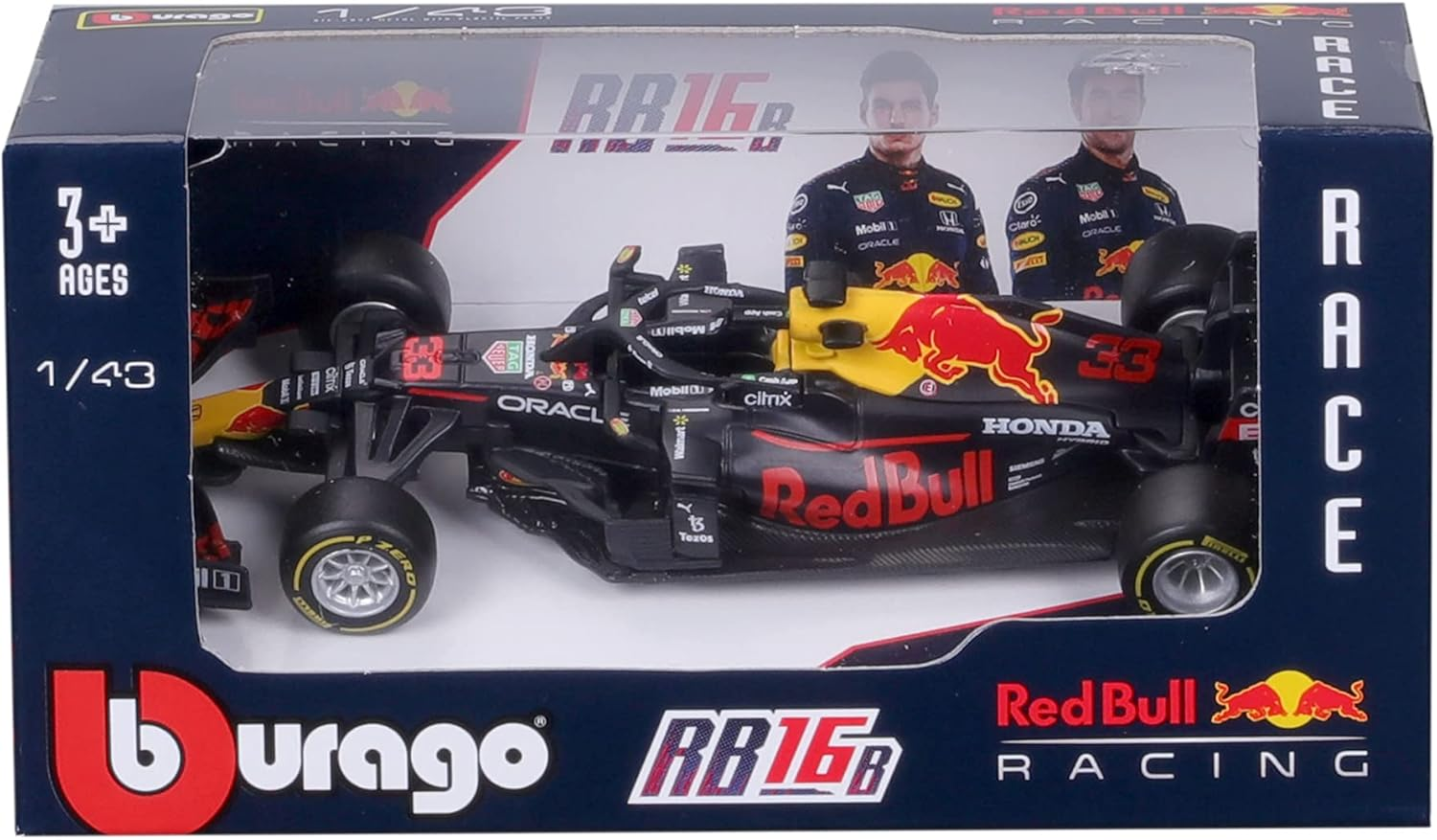 Bburago B18-38055V 1:43 F1 Aston Martin RED Bull Racing RB16B Verstappen, Assorted Colours image number 2