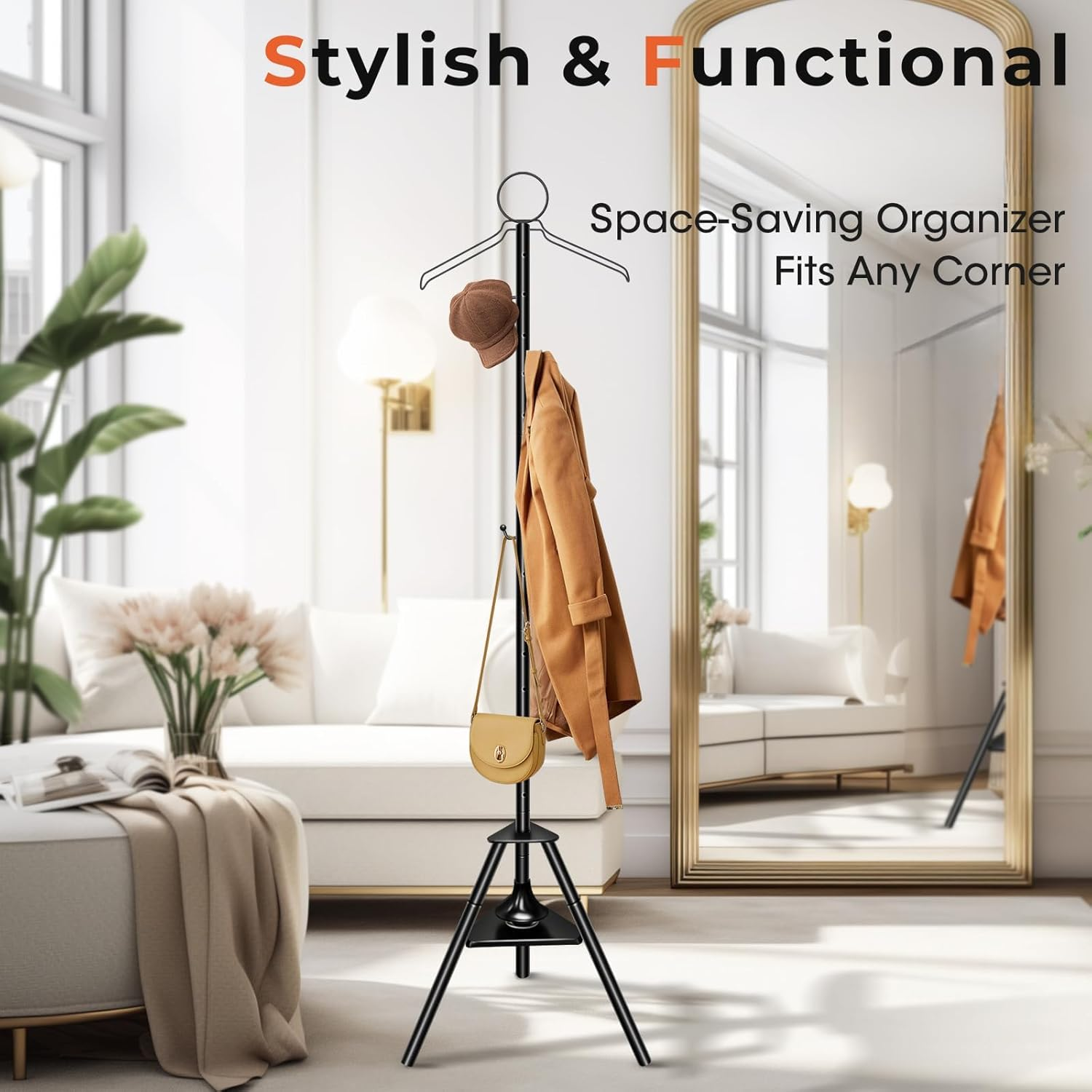 Clothes Incense Burner Stand - 187Cm Bakhoor Burner Stand Hanger with Cloth Hooks and Holes for Steaming Clothes, with Built-In Aromatherapy Burner, for Outerwear, Robes and Clothing image number 3