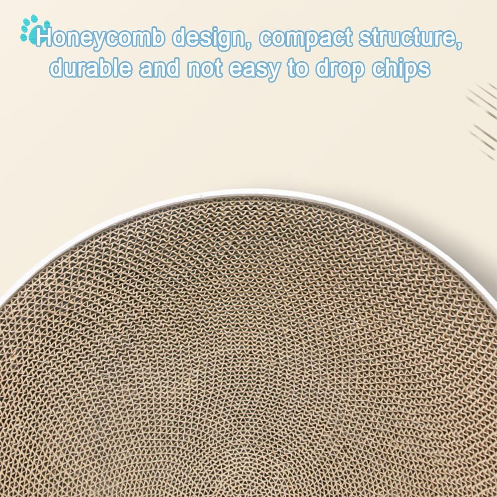 Cat Scratcher Cardboard, round Corrugated Scratch Pad, Cat Scratching Lounge Bed, Durable Recycle Board for Furniture Protection, Cat Kitty Training Toy (Style B)