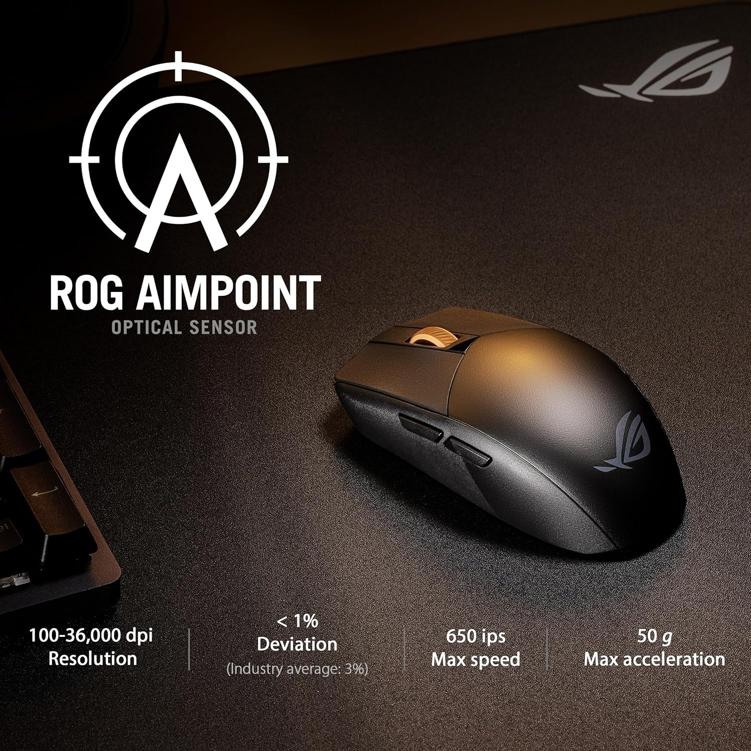 ASUS ROG Strix Impact III Wireless Gaming Mouse, 57 G Lightweight, 36K DPI Sensor, Bluetooth & 2.4Ghz RF, ROG Speednova, up to 618Hrs Battery Life, Replaceable Switches, ROG Omni Receiver image number 6