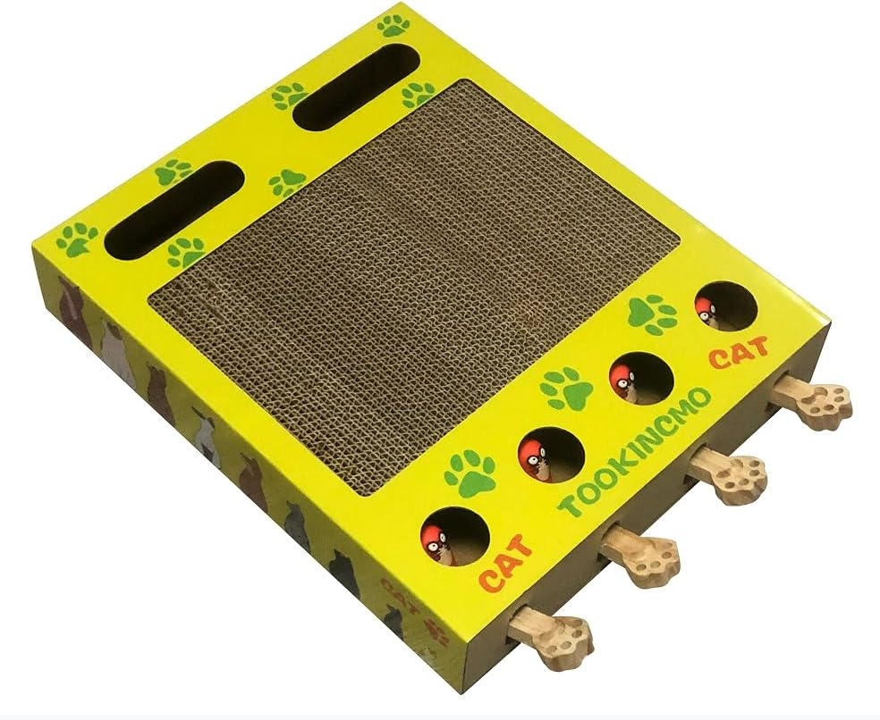 Updated Cat Enrichment Toy, 4 in 1 Cat Box with Spring, Scratching Board & Ball Toy for Indoor Cats, Interactive Toy for Physical Exercise & Entertained. image number 4