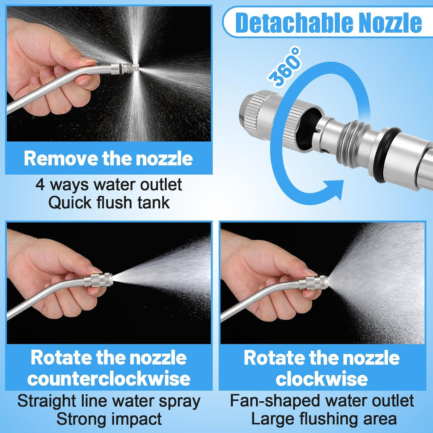 RV Water Heater Tank Rinser - Powerful Cleaning Hot Water Flush Wand, Travel Trailers Camper Water Tank Sediment Scale Cleaner Spray Flusher Accessory Essentials image number 3