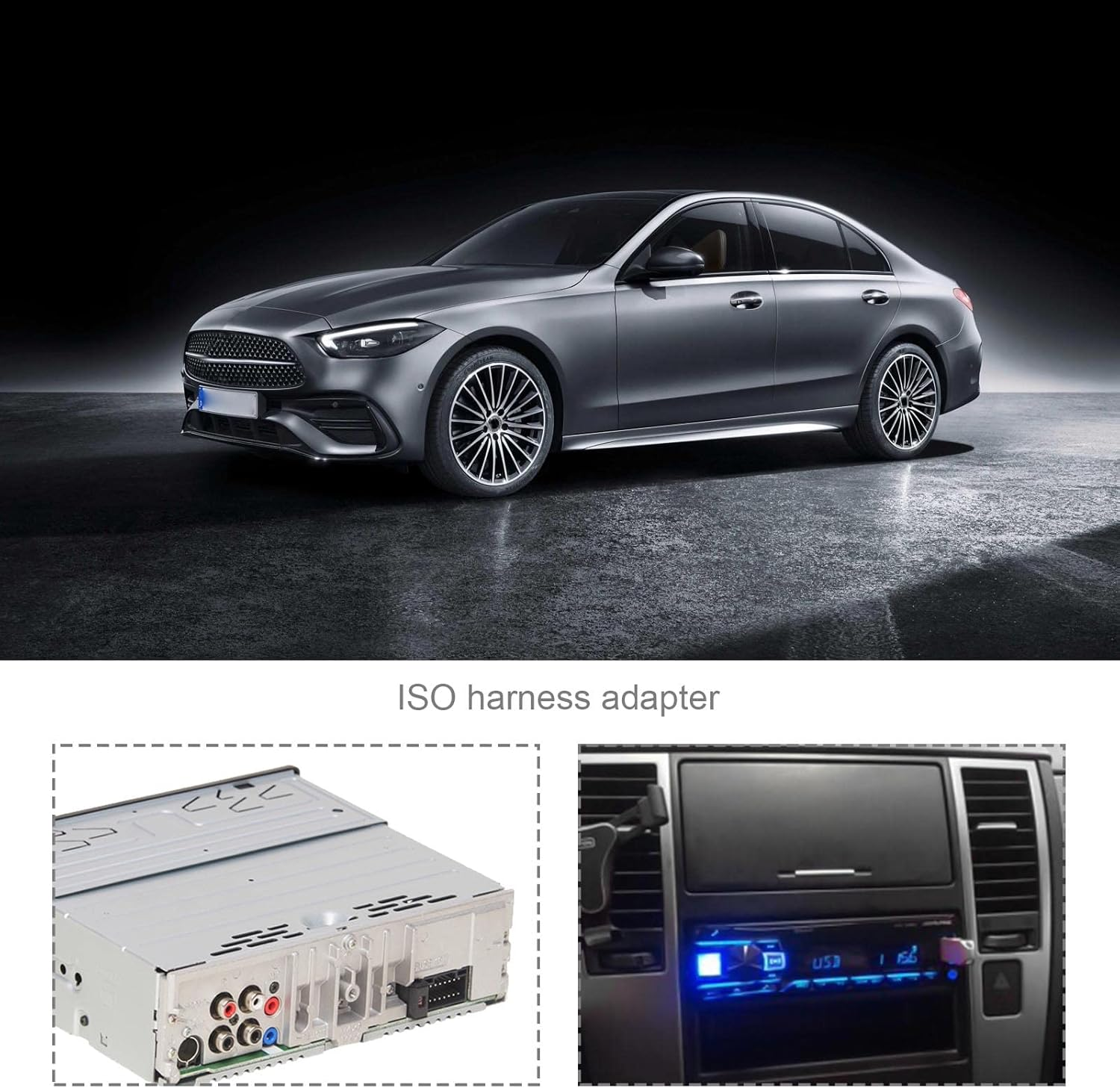 Ecsing Car Stereo Radio Wiring Harness Connector Adaptor 16Pin Port to Mini Iso 8Pin Plug Cable Compatible with Alpine Audio image number 4