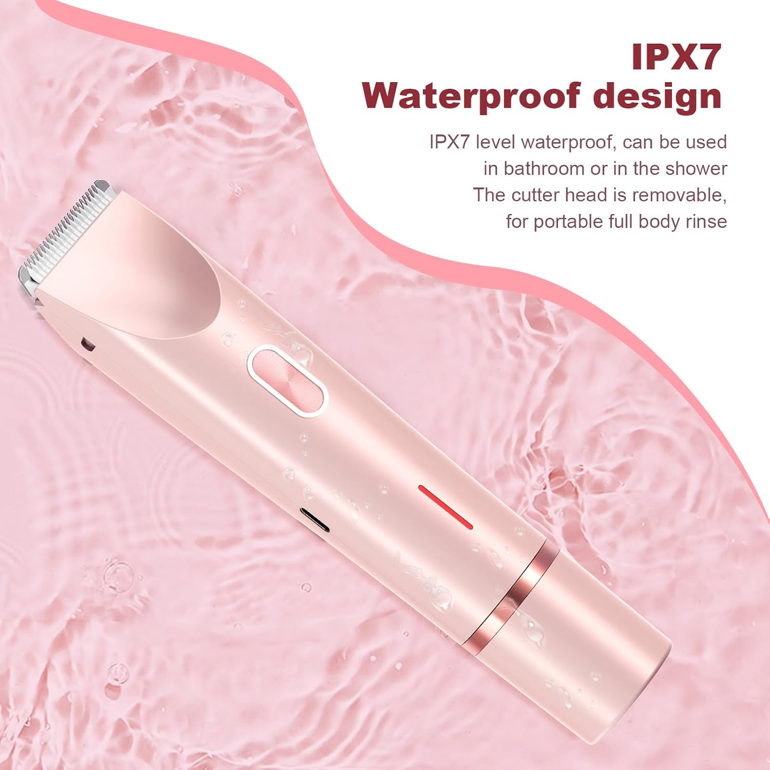 2 in 1 Women Electric Shaver Dual Head Bikini Trimmer for Women IPX7 Waterproof Wet & Dry Use Body Hair Trimmer and Facial Hair Remover for Bikini Underarm Leg Arm Body Face