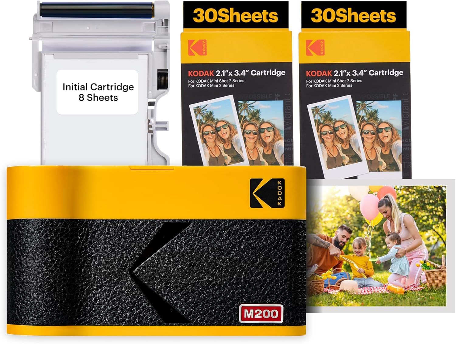KODAK Mini 2 ERA 4PASS Mobile Photo Printer (5.3 X 8.6 Cm) (Yellow, Photo Printer + Package of 68 Sheets) image number 3