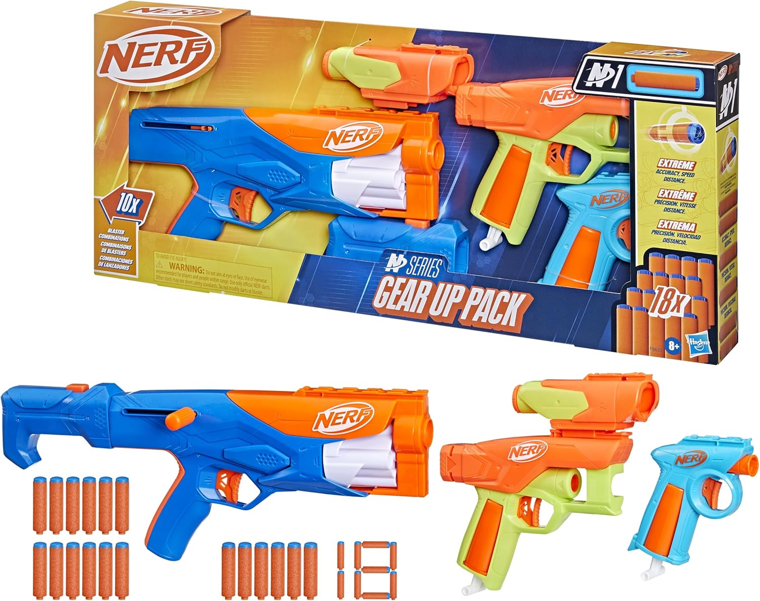 Nerf N Series Gear up Pack - 3 Blasters, 18 Darts, Ages 8+ image number 3
