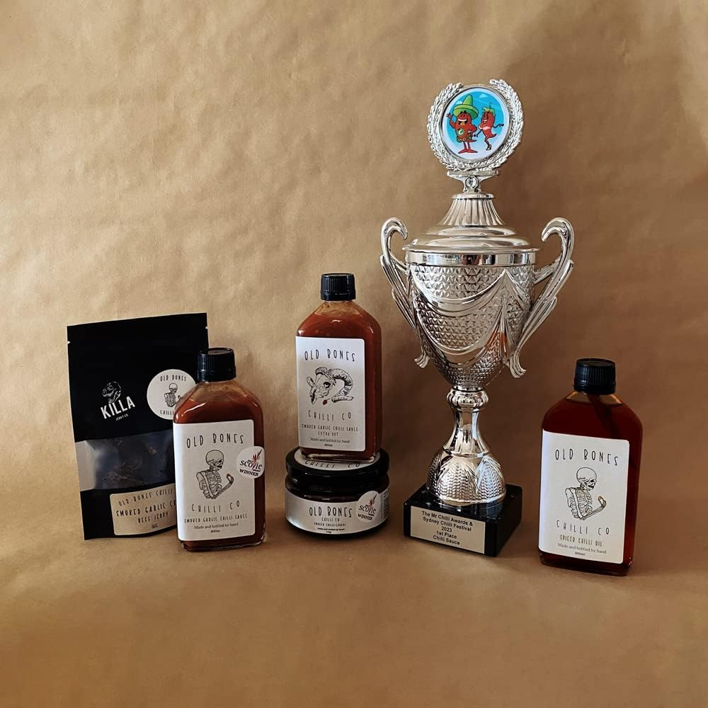 Old Bones Chilli Co - Smoked Garlic Chilli Sauce (Extra Hot), 200G image number 1