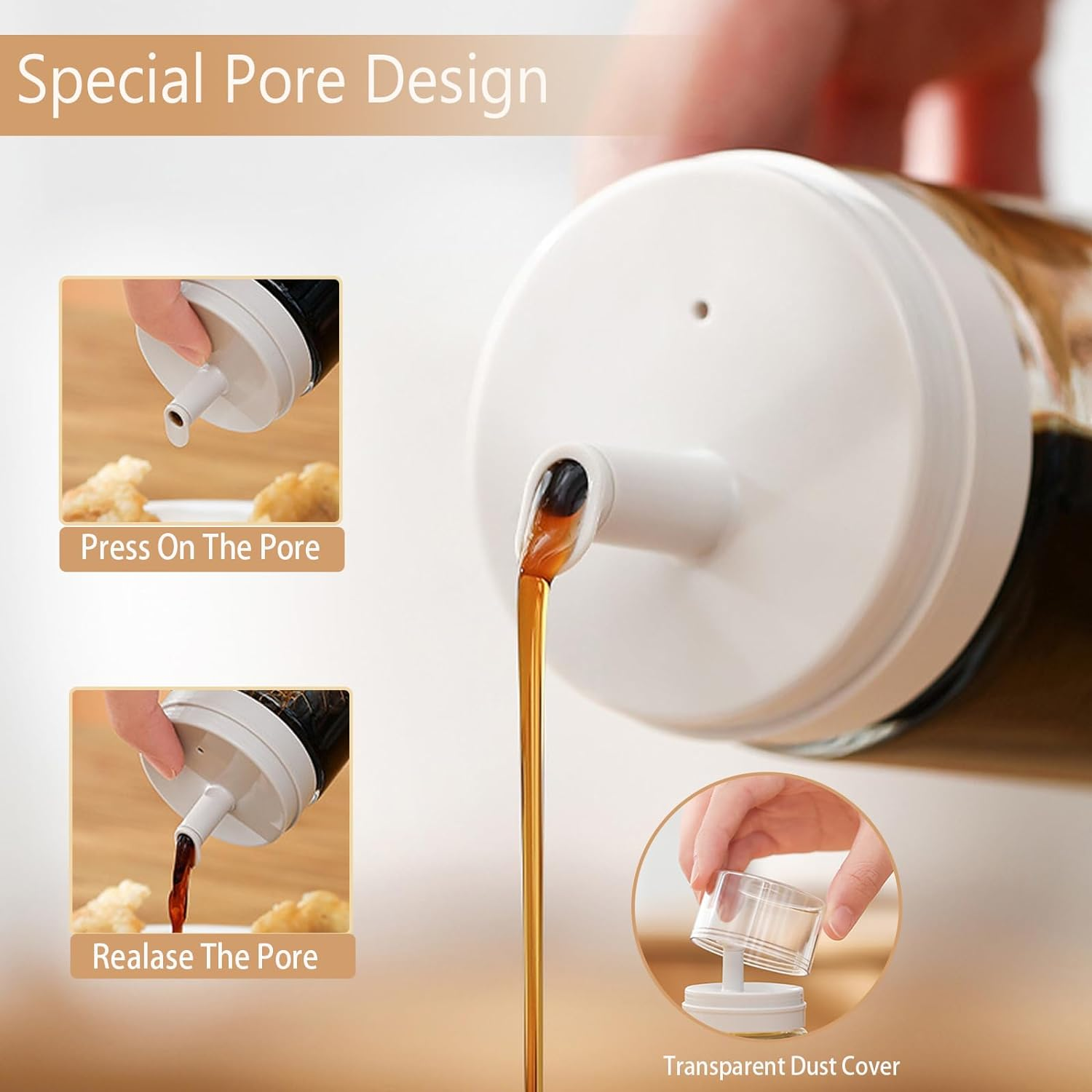 3-Pack Leakproof Small Glass Oil and Vinegar Dispenser Bottles - Perfect for Kitchen Use - 100Ml Each (3.38Oz) image number 3