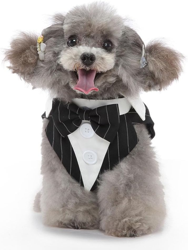 Mipcase Pet Tuxedo Dog Tuxedo Suit: Dog Bowtie Costumes Puppy Formal Dog Tuxedo Puppy Costume Outfit Comfy Dress Adjustable Wedding Bandana