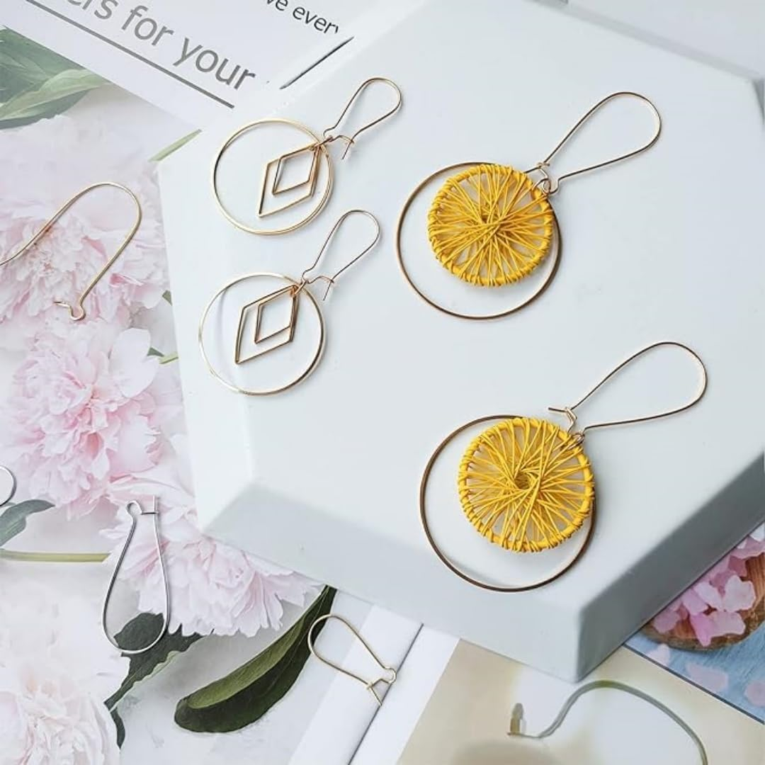 120Pcs Earring Hooks Stainless Steel Kidney Ear Wires Interchangeable Dangle Earwire Hooks Gold Silver Mixed Sizes Earring Findings Parts for DIY Jewelry Making，For DIY Jewelry Making image number 4