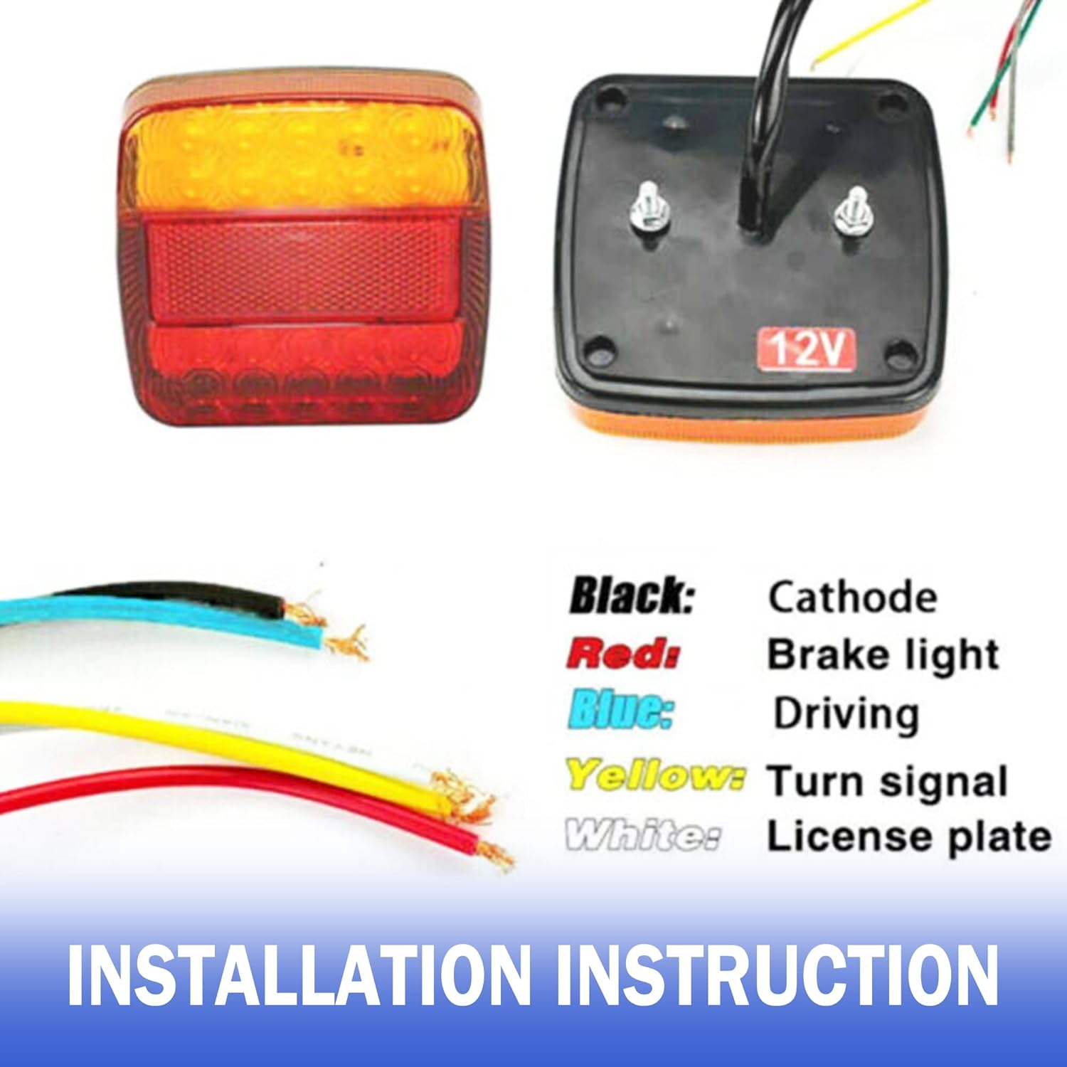 Elora 2X Trailer Tail Lights Kit 26 LED Stop Submersible Boat Truck Lamp A