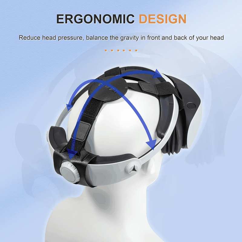 DEVASO Adjustable Head Strap for Playstation VR2, Comfortable and Soft PSVR2 Strap, Reduced Pressure Lightweight PS5 VR2 Accessories for VR Game