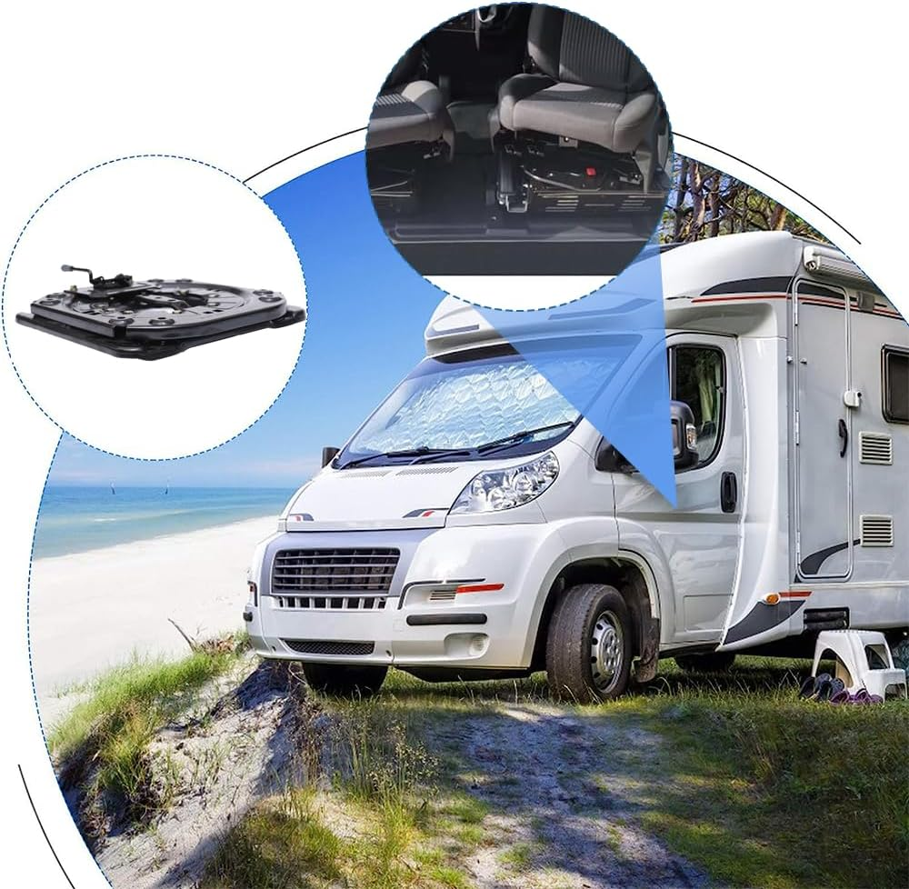 Swivel Car Seat Base Heavy Duty Chair Swivel Base, Bar Stool Swivel Steel Plate 360 Degree Rotatable Replacement Swivel Seat Parts for RV Camper Boat Bus Seat DIY Chair image number 6