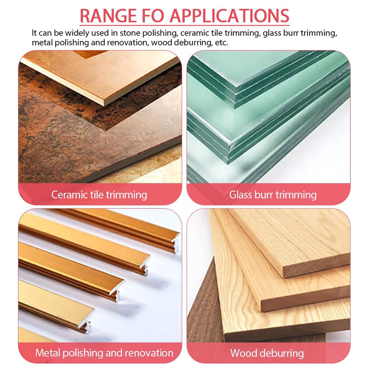 Diamond Hand Polishing Pads, 5 Pcs, 60#,120#,240#,400#,1000#, Wet & Dry Use, Compatible with Glass, Wood, Stone, Tile, Granite, Ceramics image number 2