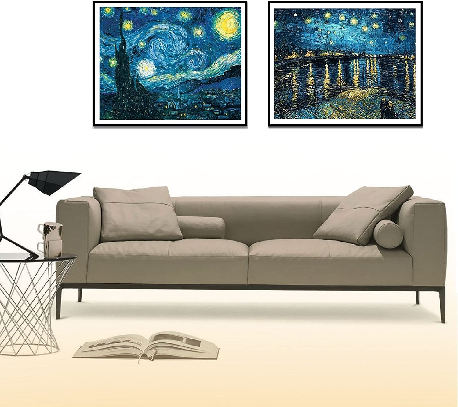 Topus 2 Packs 5D DIY Diamond Painting Set Full Drill Diamond Painting Starry Night Wall Stickers for Living Room(30X40Cm/12X16Inch)