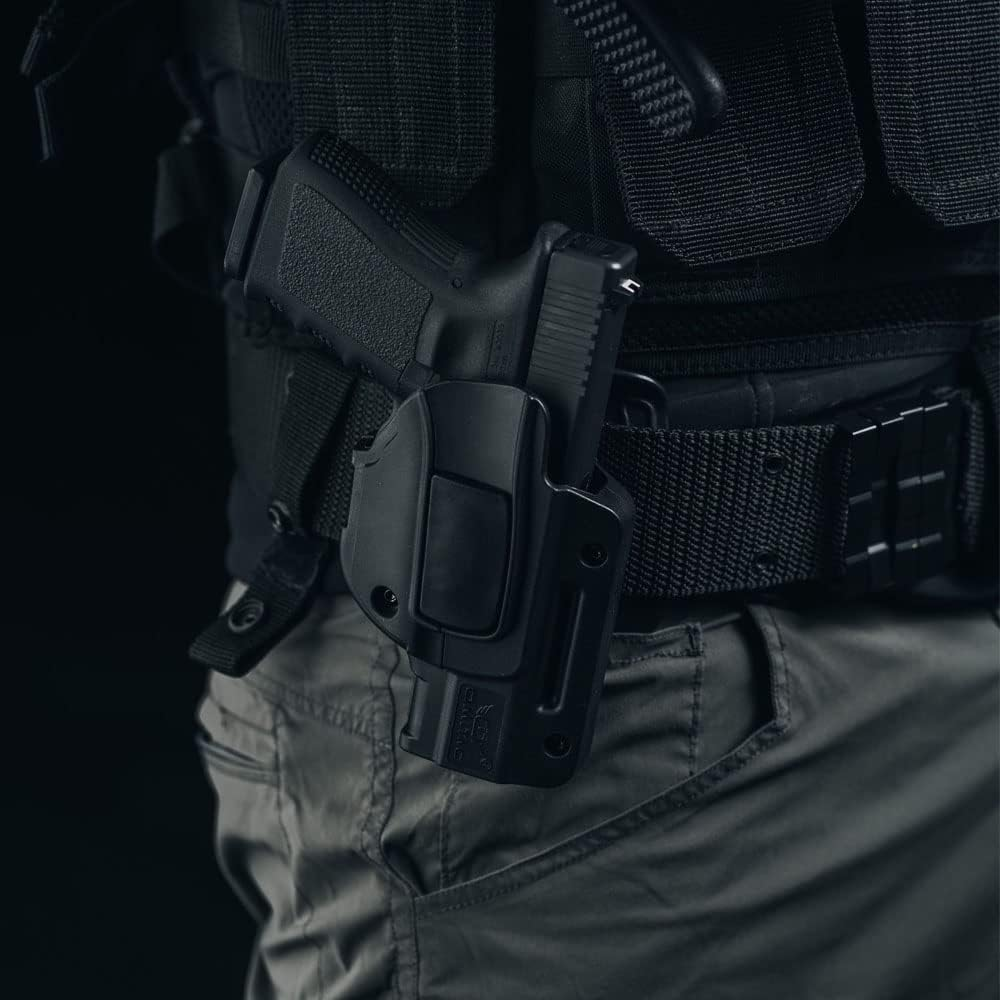 Glock 19 Belt Clip Holster, OWB for Glock 19 23 32 Gen 1-5, Tactical Right Hand Auto Lock Released outside Waist image number 4