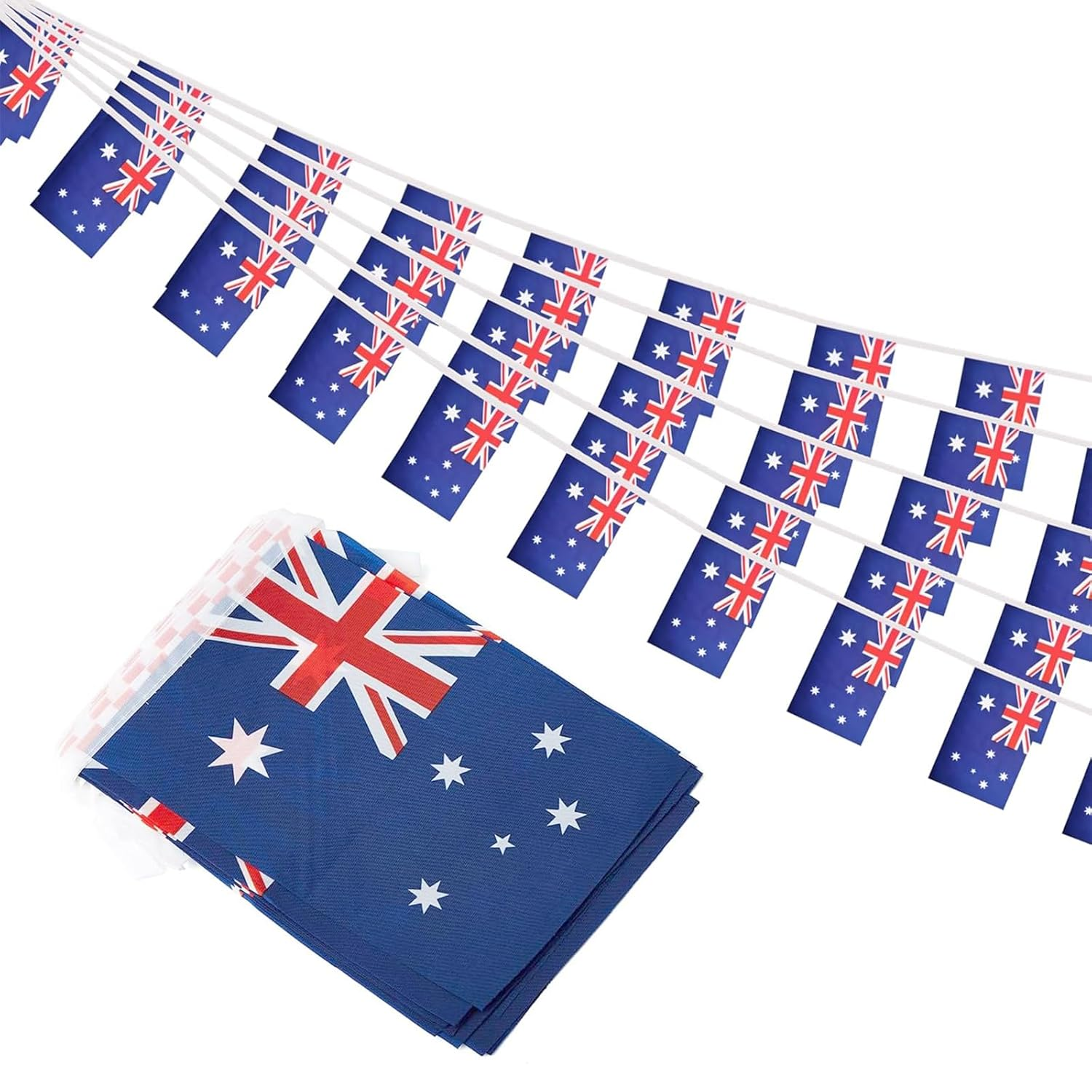 Australia Flags Small String Mini Flag Pennant Banner Decorations -30 Flags, Patriotic Events Patriotic Events 26Th of January Australia Day Country Decoration, School, Party, Sports Events (01) image number 4