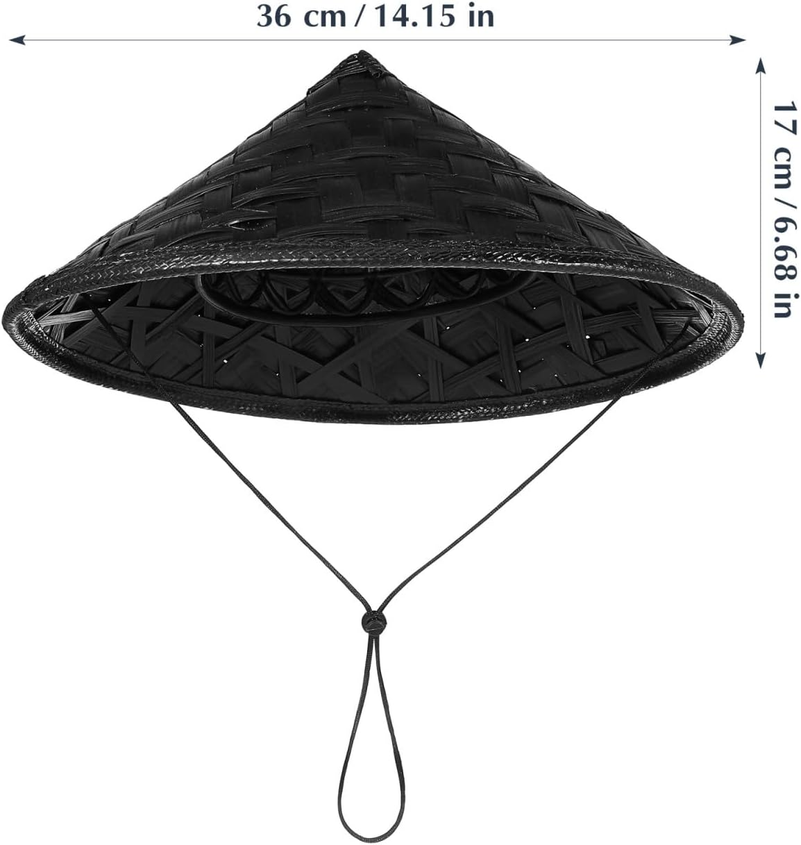 Kisangel Cosplay Samurai Hat Bamboo Asian Conical Hat Lightweight Simple Prop for Party Performance 14.17In Diameter image number 1