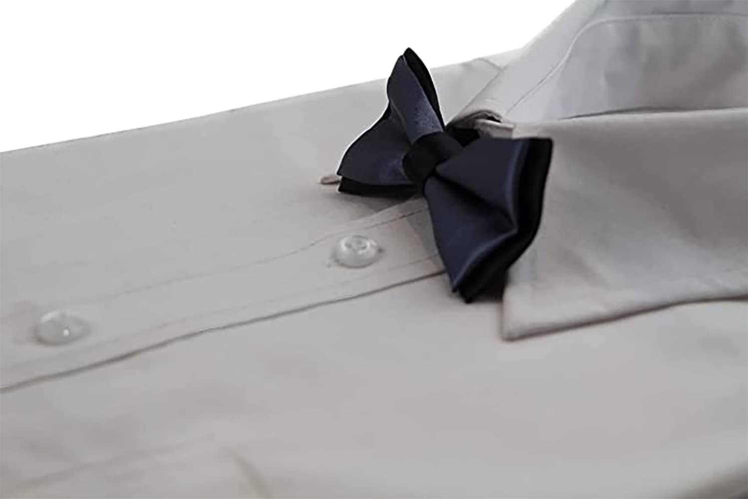 Boys Gunmetal Two Tone Layer Bow Tie Black, Gunmetal image number 3