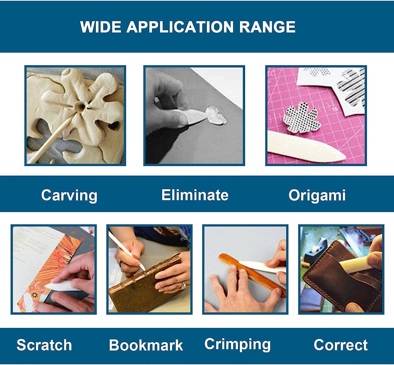 Ecsing 4Pcs Bone Folder Tool Plastic Origami Bone Folders Tools Paper Creaser Set Accessories for DIY Crafts Pressing Lines Sealing Edges White image number 2