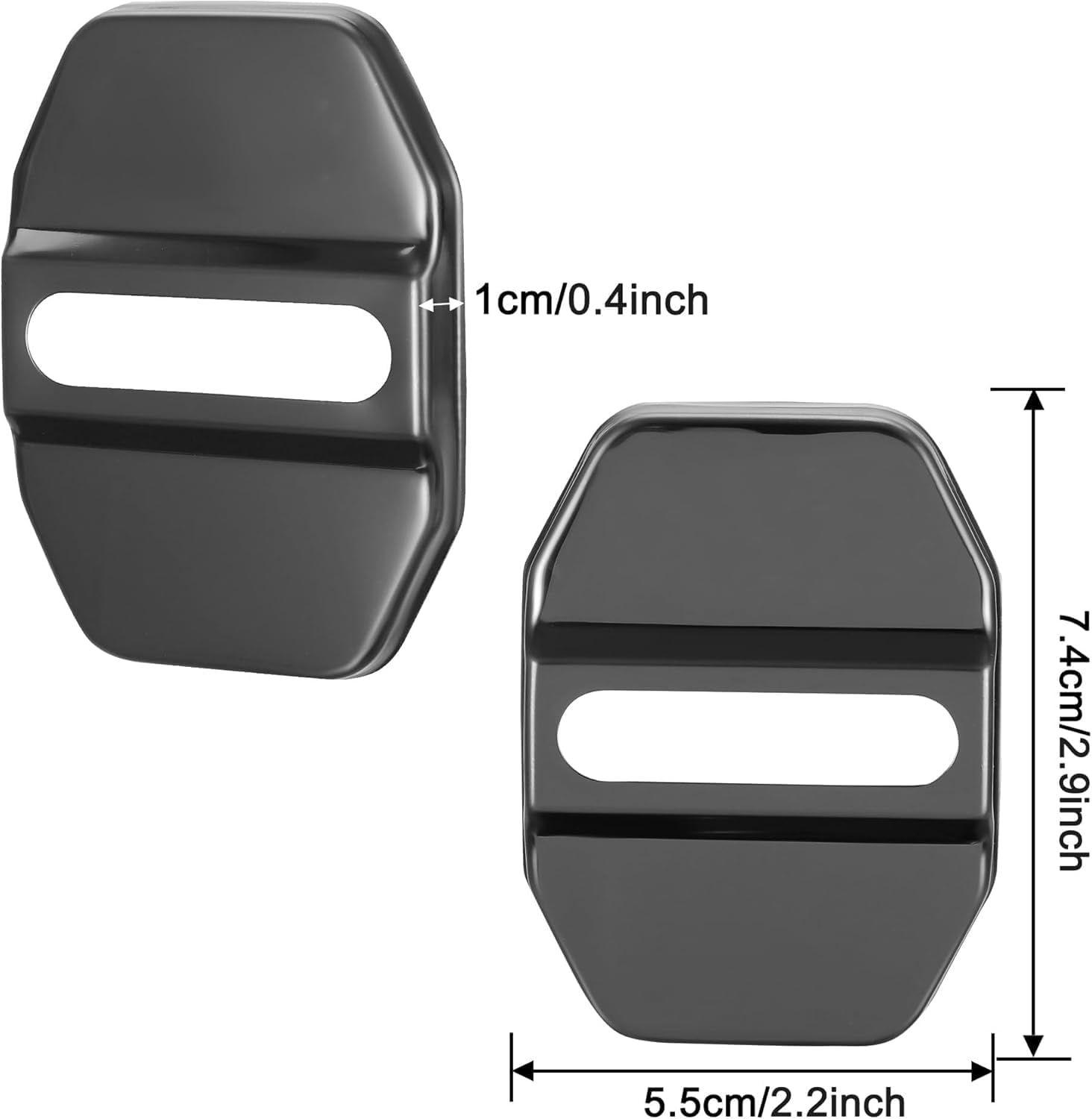 4Pcs Car Door Lock Latches Cover Protector Compatible with Mercedes-Benz AMG (A S M C E CLS GL CLA GLE GLC) GTA Accessories Stainless Steel Car Door Lock Sport Style Decorations (Blakk) image number 4