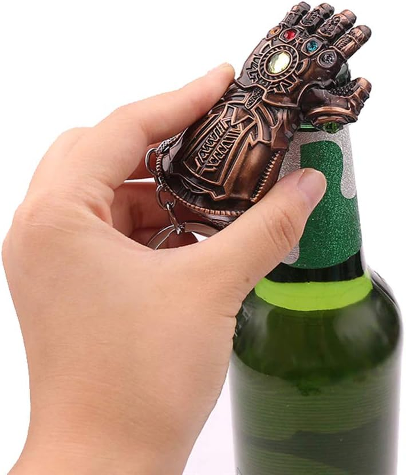 2-Pack Mjolnir Keychain Bottle Opener Infinity Gauntlet Keychain Bottle Opener, Thor Hammer Keychain Bottle Opener Thanos Glove Keychain Bottle Opener