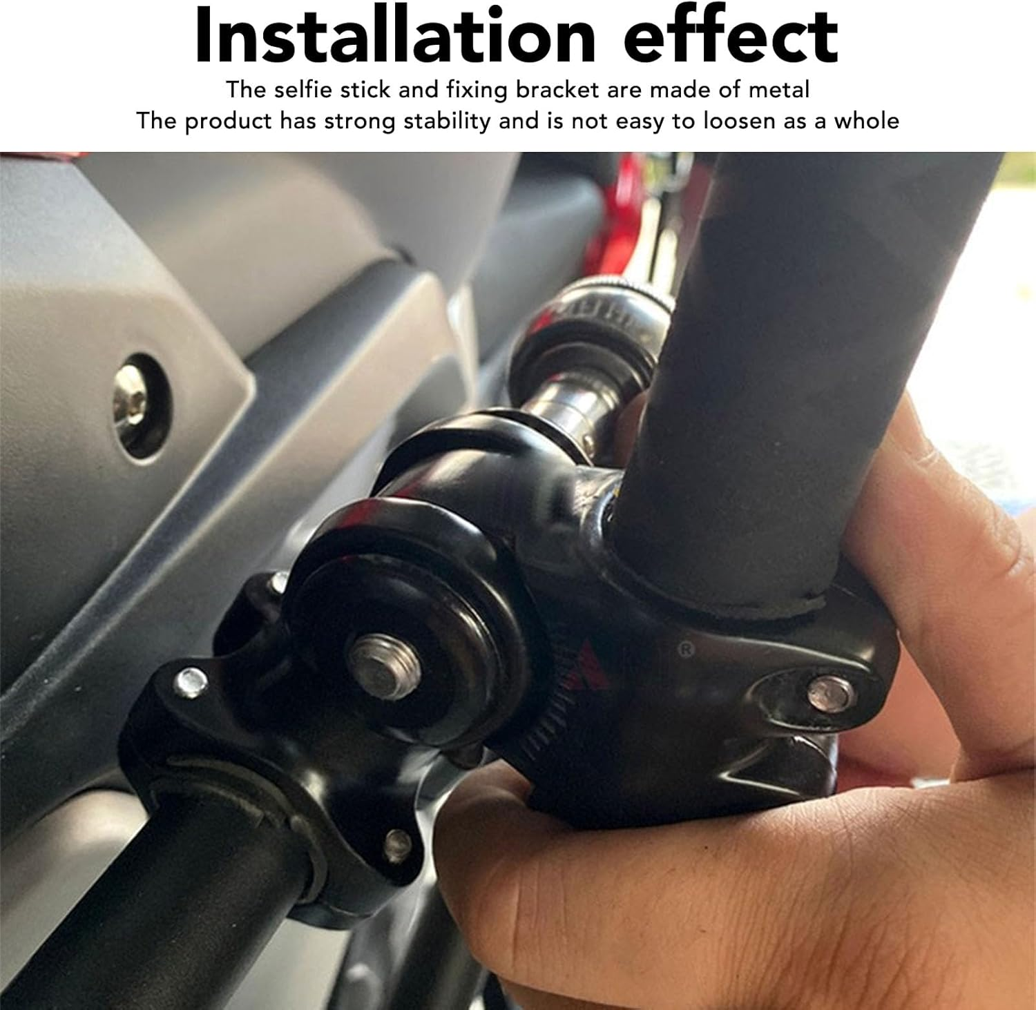 Dpofirs Motorcycle Bike Selfie Stick Handlebar Mount for 360 X3 ONE X2 ONE R for DJI Action 3 2, Aluminium Alloy Camera Holder Bracket image number 5