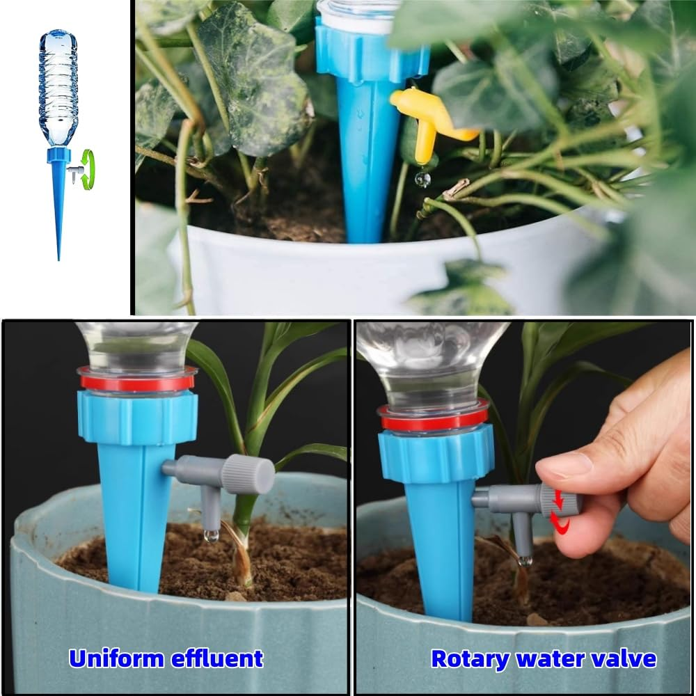 20PCS Self-Watering Nails, Adjustable Plant Watering Device Self-Watering Piles, Automatic Drip Irrigation System with Slow-Release Control Valve Switch - for Outdoor and Indoor Plants image number 6
