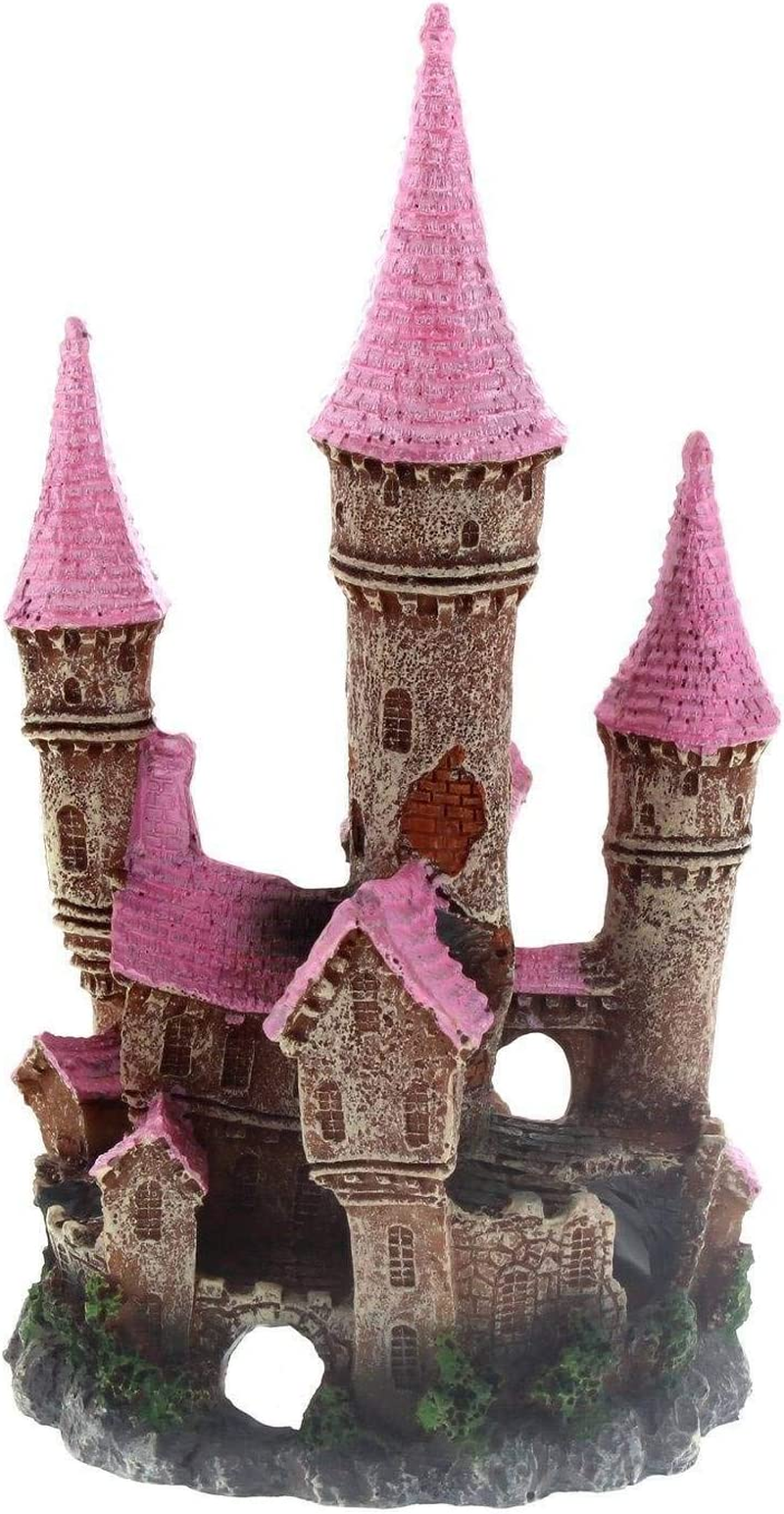 Ornament Ruined Underwater Castle Pink Large Kongs Non Toxic Aquarium Fish Deco image number 1