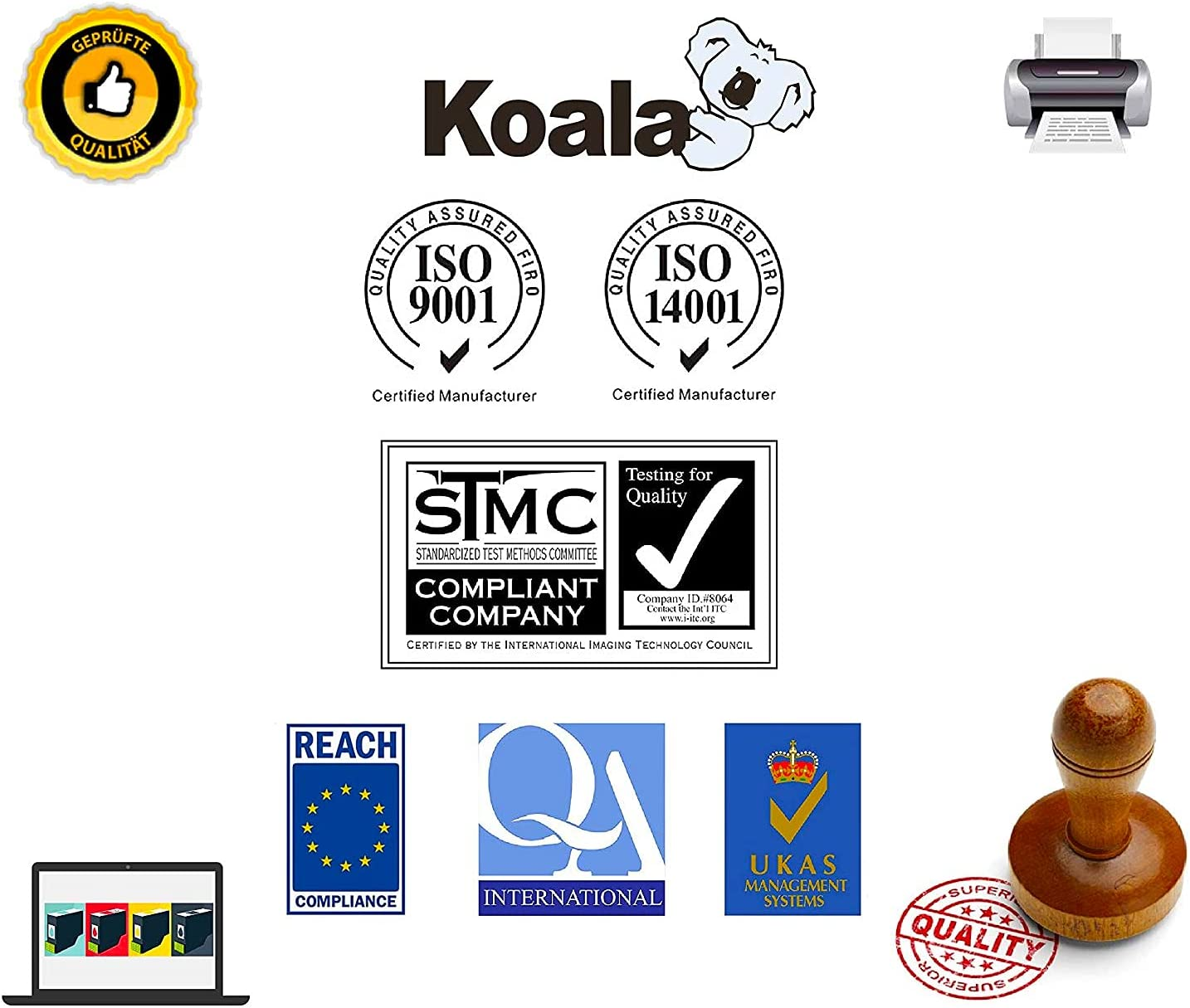 Koala Compatible Toner Cartridge Replacement for HP 106A W1106A Toner for Laser MFP 135Wg 137Fwg 137Fnw, Laser 135A 135R 135W 107W 107A 107R Printer (Black, 2-Pack) image number 5