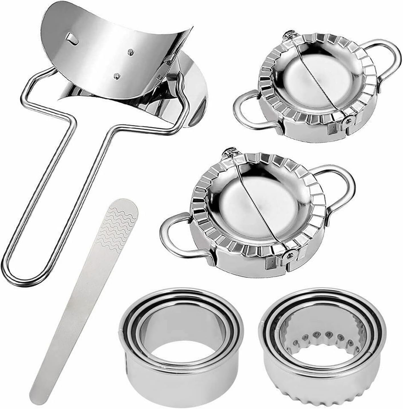 10Pcs Dumpling Maker- Stainless Steel Dumpling Press，Making Mold Mould Tool Dough Press Cutter Empanada Press Pie Ravioli Press Dumpling Wrappers Mold image number 5