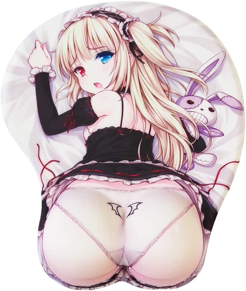 Gaming Mousepad Cute Mouse Pad 3D Anime Mouse Pad with Wrist Support Purple