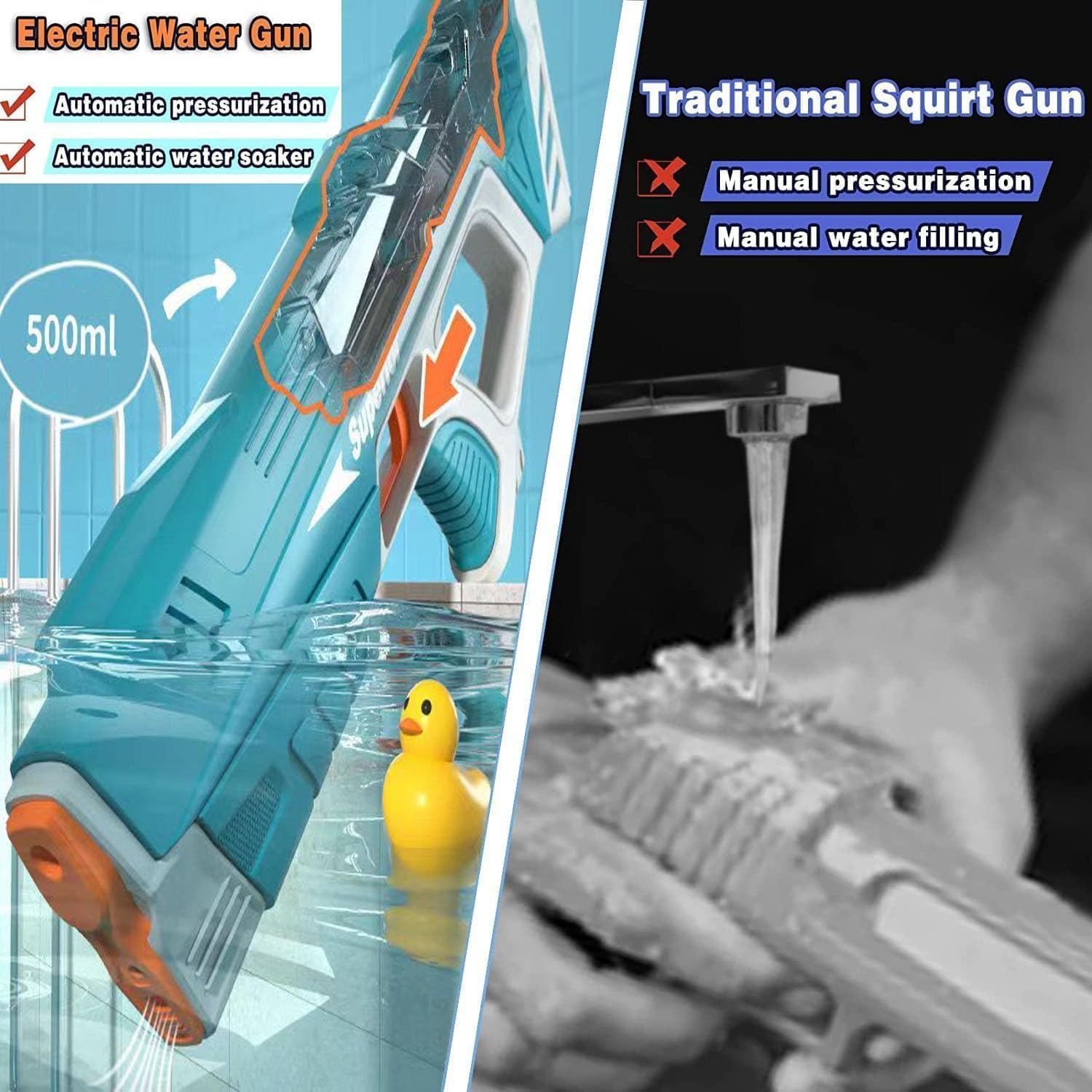 Electric Water Gun for Kids, Full Automatic Water Toy, Summer Outdoor Pool Toys for Children, Unisex image number 1