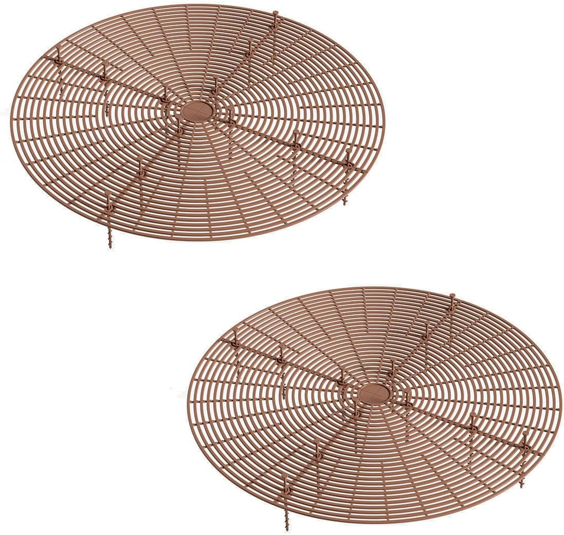 JIAYUYUARPY 2Pack Plant Pot Grid, Flower Pot Protectors, Cuttable Floor Cover Protectors with Deep Stakes, Dogs, Cats Digging Stopper, Plant Grid Pot Cover(Brown) image number 3