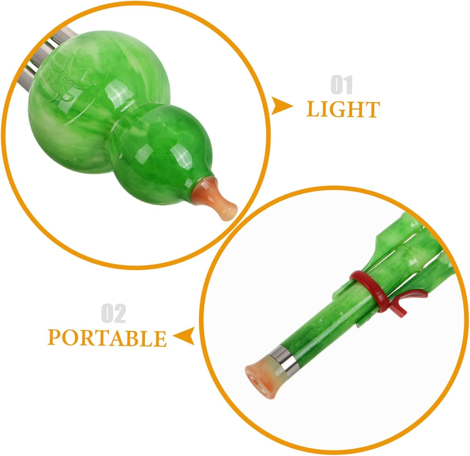 Traditional Flute C Key Gourd Resin Musical Instrument Leather Case for Beginners and Students image number 5