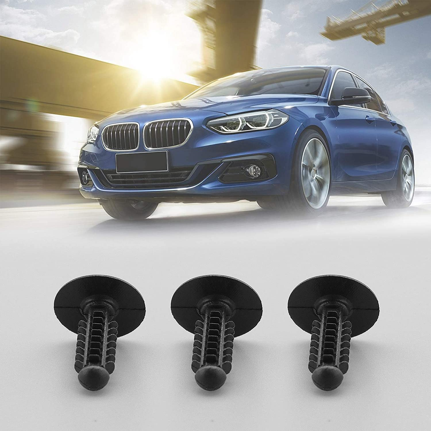 Emsea 100Pcs Fir Tree Trim Clip Car Interior Tree Buckle 8Mm Hole 18Mm Head Compatible with GM Compatible with VW image number 3