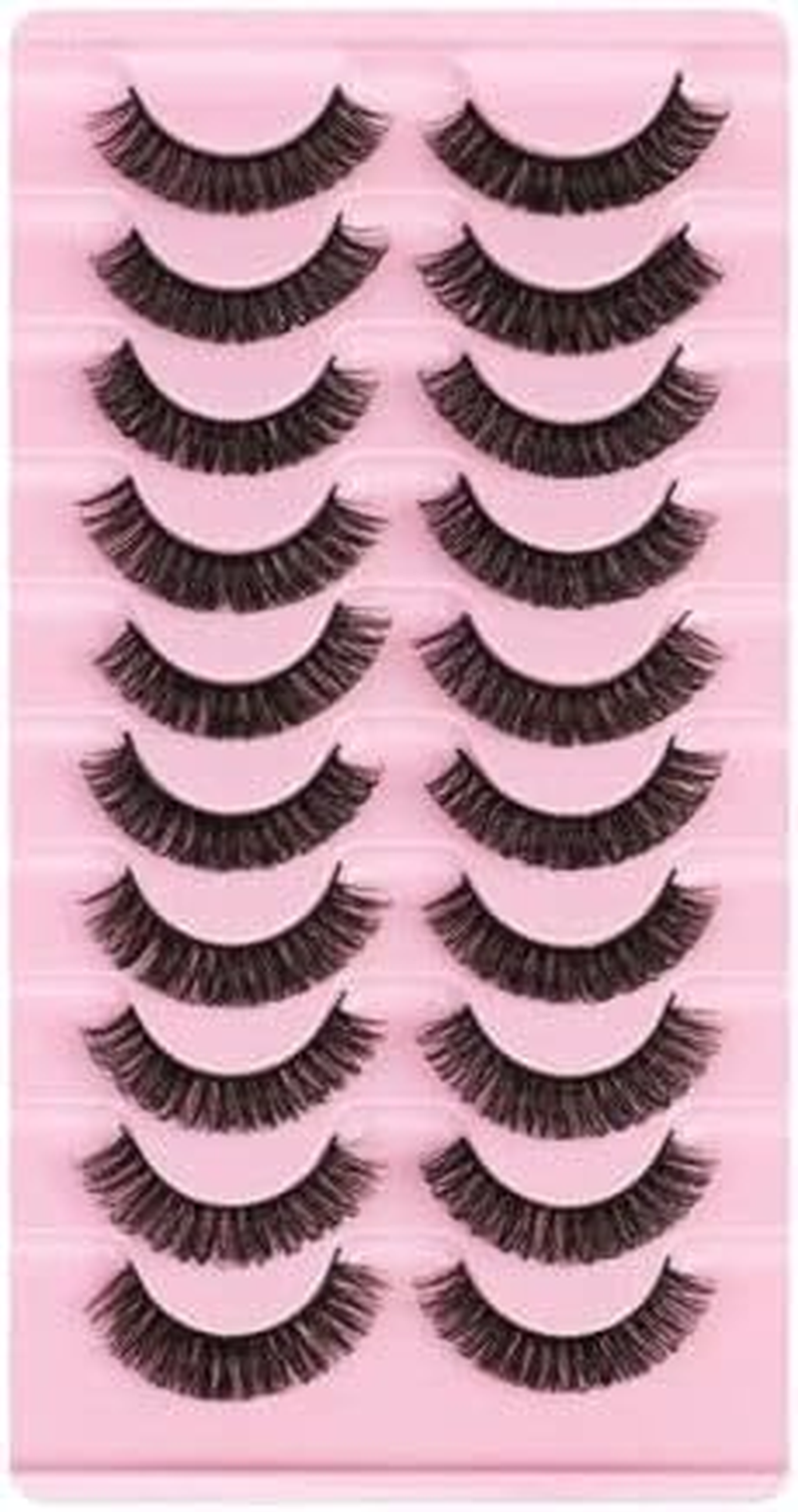 10Pairs Russian Style Strip Lashes D Curl Mink False Eyelashes Full Curled，Full, Wispy, 3D Glam Lashes, Handmade & Reusable image number 3