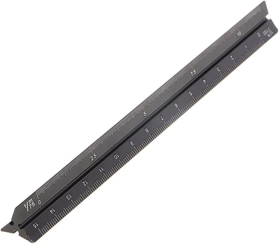 6 Aluminum Triangular Metric Scale Ruler for Engineer, 15Cm image number 6