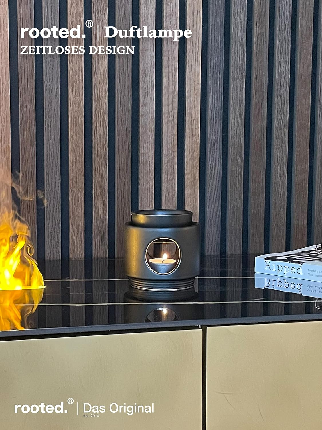 Rooted.&reg; the Original Design Aroma Lamp Ambience Ceramic Fragrance Lamp image number 1